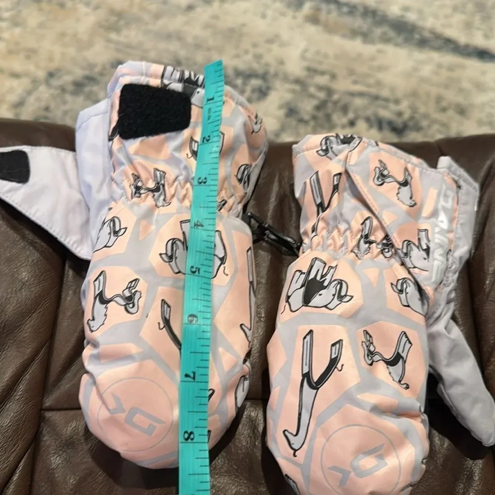 Dakine kid mittens new pink and gray elephants giraffe see measurements.